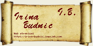 Irina Budnić vizit kartica